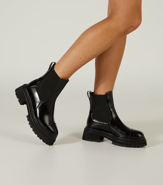 Black Tony Bianco Hurricane Black Hi Shine 5.5cm Combat Boots | ZILMJ51218