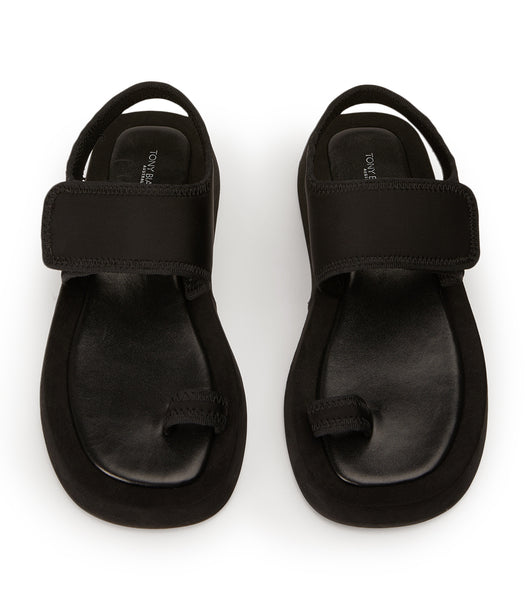 Black Tony Bianco Iso Black Neoprene 3.5cm Flat Sandals | MILHR19784