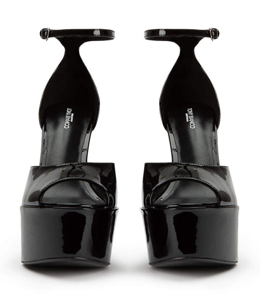 Black Tony Bianco Jayze Black Patent 14cm Block Heels | DILVO86077