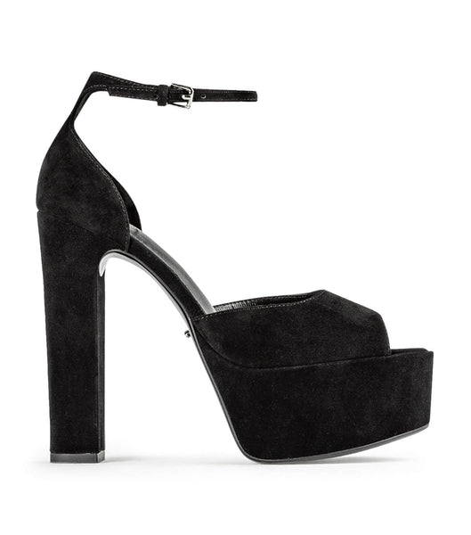 Black Tony Bianco Jayze Black Suede 14cm Block Heels | ILEGJ88891