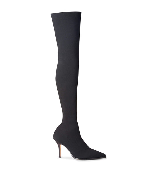 Black Tony Bianco Kori Black Sock Knit 9.5cm Stretch Boots | FILHY31905