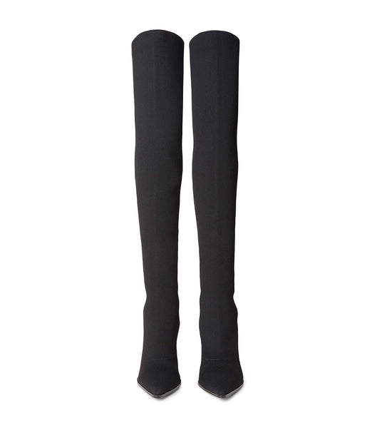 Black Tony Bianco Kori Black Sock Knit 9.5cm Heeled Boots | GILUC46739