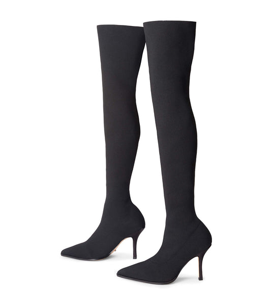 Black Tony Bianco Kori Black Sock Knit 9.5cm Heeled Boots | GILUC46739