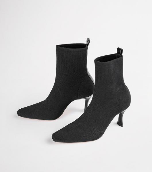 Black Tony Bianco Kossam Black Knit 8cm Ankle Boots | ILDYB95217