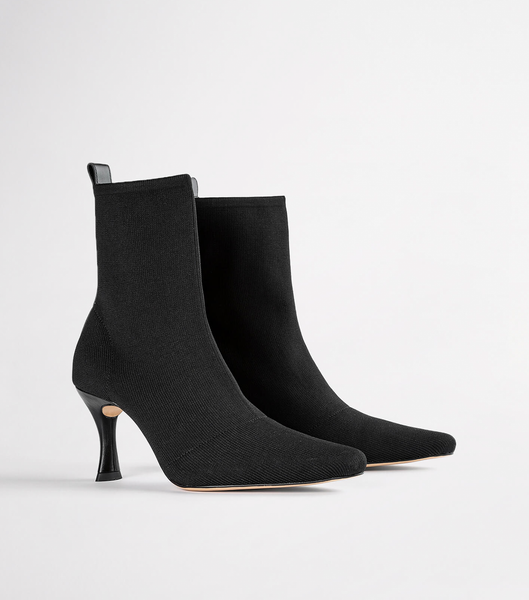 Black Tony Bianco Kossam Black Knit 8cm Ankle Boots | ILDYB95217