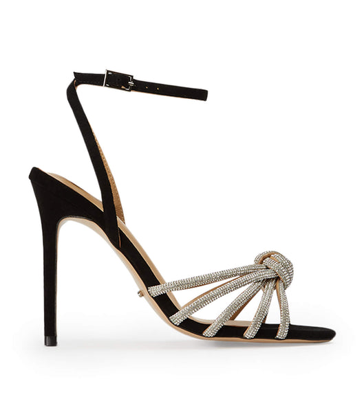 Black Tony Bianco Kyla Black Suede 11cm Strappy Heels | GILUC28203