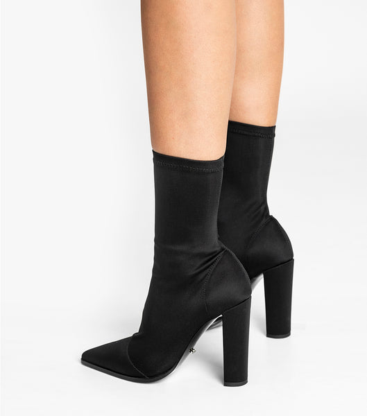 Black Tony Bianco Lila Black Lycra 10.3cm Ankle Boots | ILICD94080