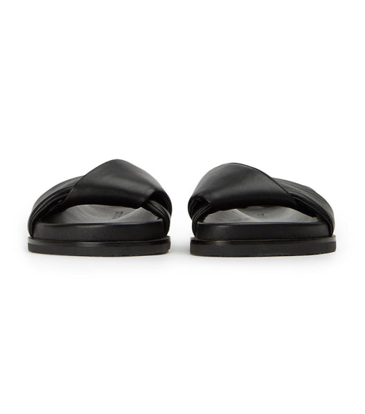 Black Tony Bianco Lora Black Nappa 1.5cm Slides | ILJKU97706