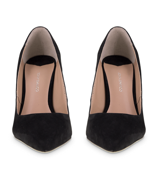 Black Tony Bianco Lotus Black Kid Suede 10.3cm Event Heels | XILGW81870