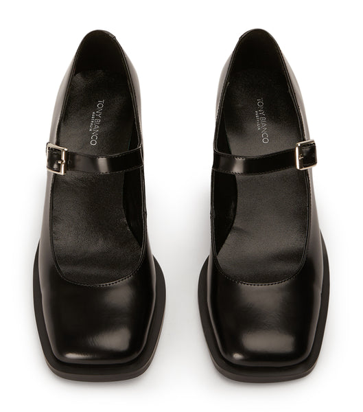 Black Tony Bianco Loure Black Hi Shine 6.5cm Loafers | BILSO26809