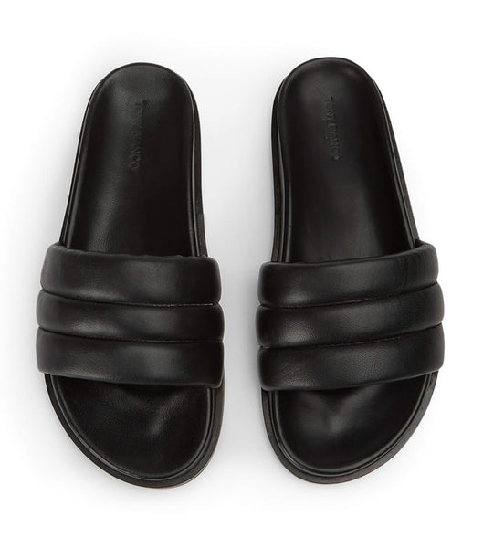 Black Tony Bianco Lucas Black Nappa 1.5cm Slides | ILEGJ92907