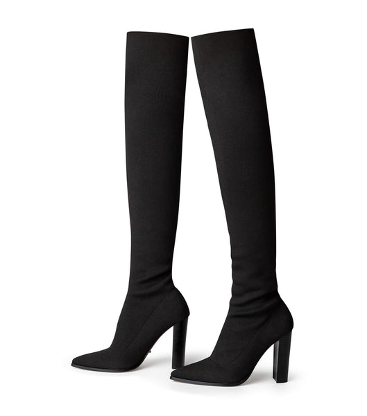 Black Tony Bianco Lucca Black Sock Knit 10.3cm Stretch Boots | ILXMI64610