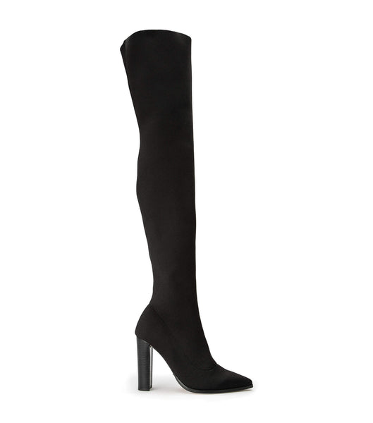 Black Tony Bianco Lucca Black Sock Knit 10.3cm Stretch Boots | ILXMI64610