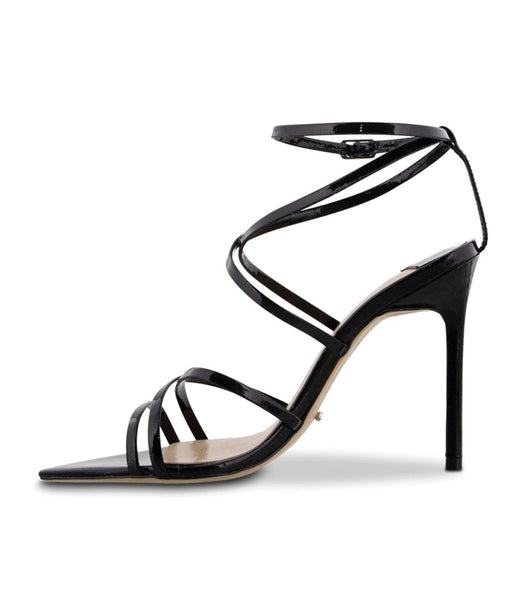 Black Tony Bianco Marcy Black Patent 10.5cm Strappy Heels | DILKV77088