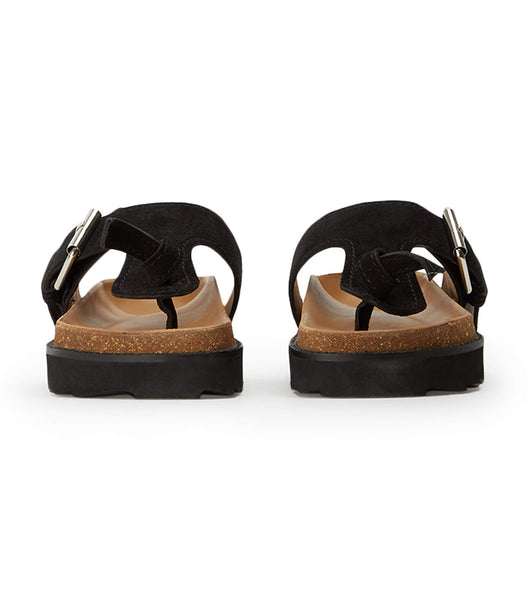 Black Tony Bianco Marlo Black Suede 3cm Sandals | EILVG83629