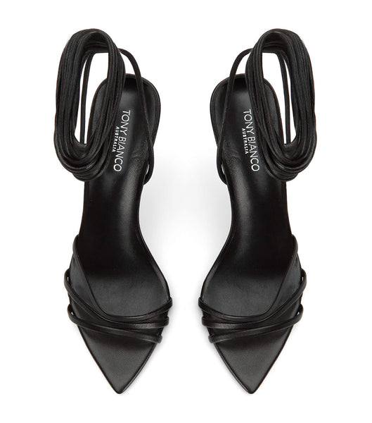 Black Tony Bianco Mavis Black Nappa 10.5cm Stiletto Heels | BILSO26776