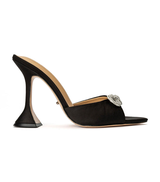 Black Tony Bianco Montana Black Satin 10.5cm Bridal Heels | ILNEJ45341