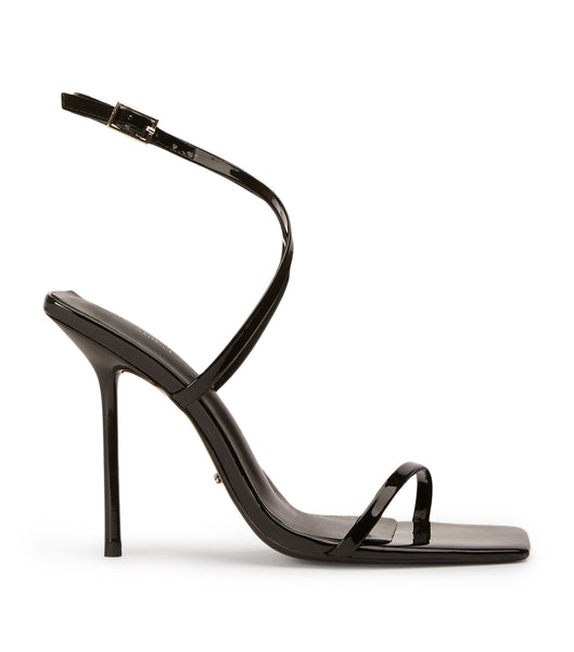 Black Tony Bianco Naxos Black Patent 10.5cm Strappy Heels | SILVO89476