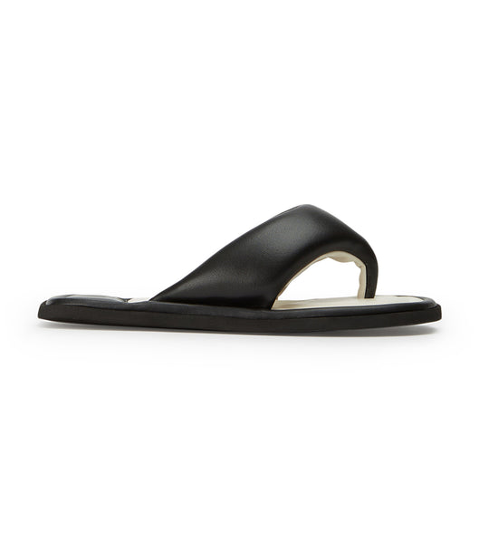 Black Tony Bianco Nikki Black Nappa Thong Sandals | ILEGJ52299