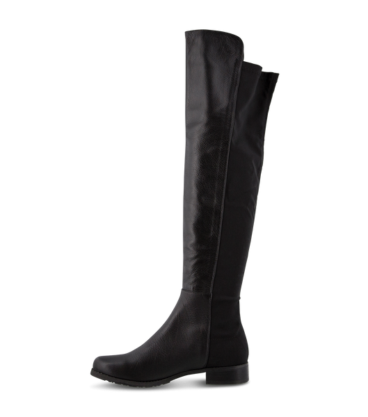 Black Tony Bianco Panache Black Luxe/Black Micro Stretch 3cm Flat Boots | MILFT16093