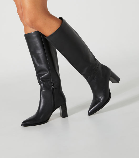 Black Tony Bianco Peppe Black Como 7.5cm Knee High Boots | DILKV96906