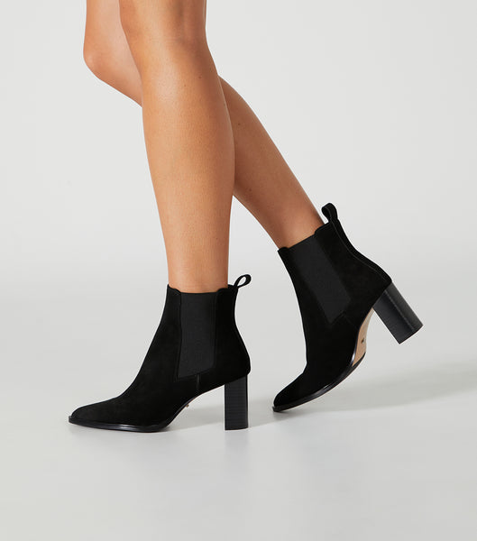 Black Tony Bianco Piston Black Suede 7.5cm Heeled Boots | FILHY18308