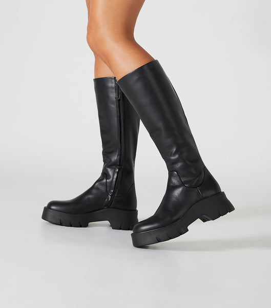 Black Tony Bianco Rage Black Turin 5.5cm Mid Calf Boots | LILTR42616