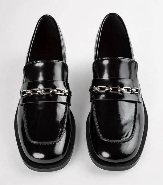 Black Tony Bianco Rebecca Black Hi Shine 2.5cm Loafers | ZILMJ68752