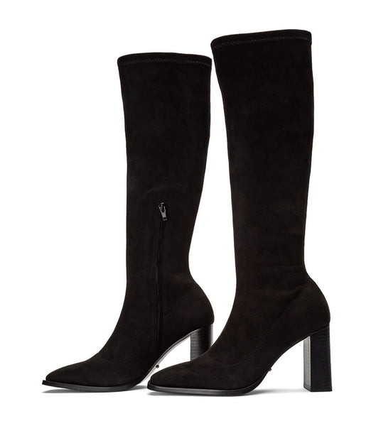 Black Tony Bianco Renae Black Stretch Suede 8.5cm Heeled Boots | PILQX65233