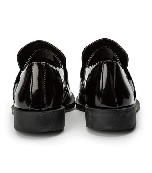 Black Tony Bianco Rovin Black Hi Shine 2.5cm Loafers | BILSO28334