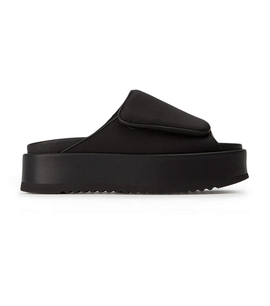 Black Tony Bianco Roxana Black Scuba 6cm Slides | ILEGJ17348