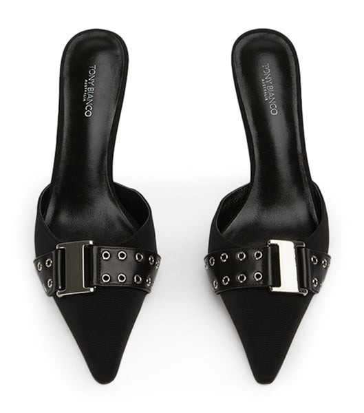 Black Tony Bianco Samma Black Grosgrain/Black Como 8cm Low Heels | ILCIF53888