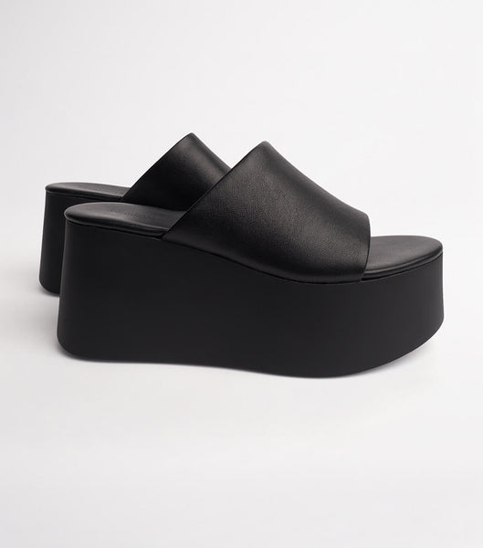 Black Tony Bianco Tegan Black Sheep Nappa 9.5cm Wedges | ILDFL19591