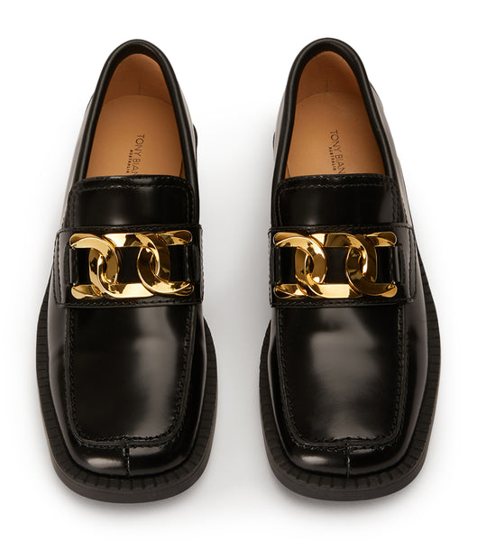 Black Tony Bianco Tia Black Hi Shine 4cm Loafers | ILNEJ53655