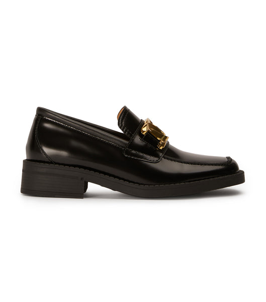 Black Tony Bianco Tia Black Hi Shine 4cm Loafers | ILNEJ53655