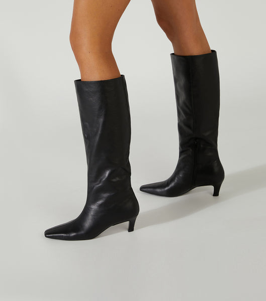 Black Tony Bianco Vixon Black Venice 5cm Mid Calf Boots | BILSO75622