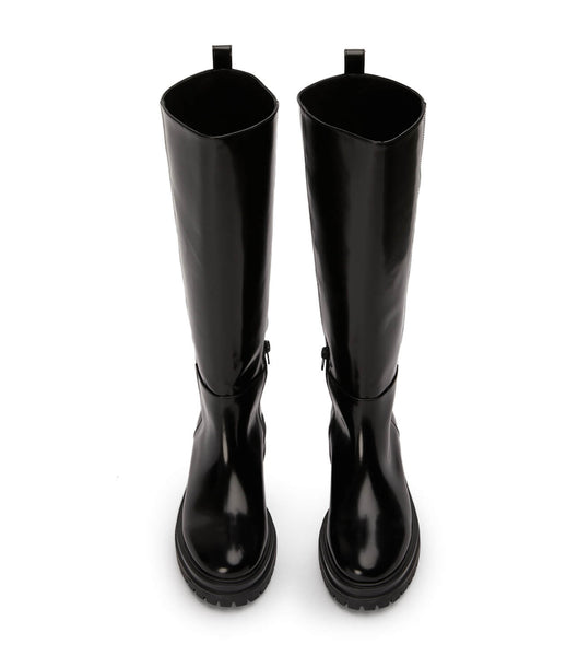 Black Tony Bianco Welly Black Hi Shine 4.5cm Knee High Boots | ILJKU81220