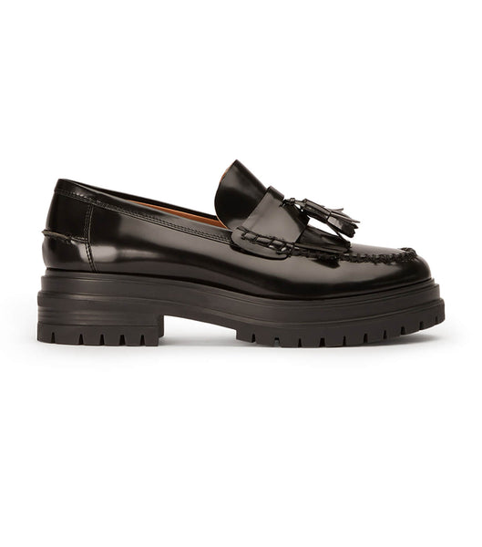 Black Tony Bianco Willow Black Hi Shine 4.5cm Loafers | GILUC44998