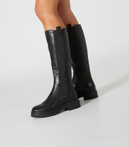 Black Tony Bianco Winx Black Venice 4.5cm Knee High Boots | EILVG56140