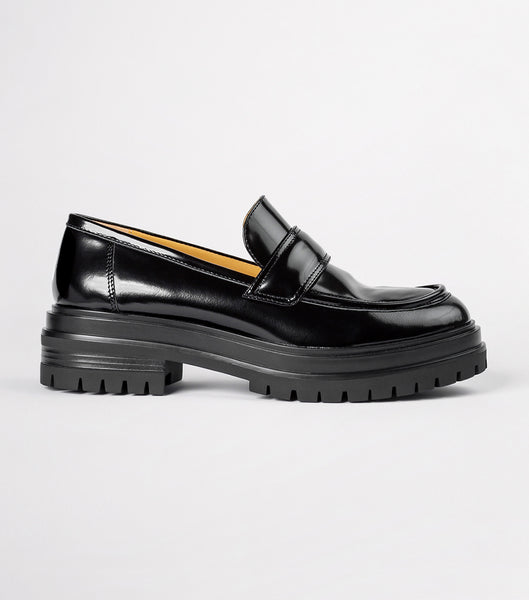 Black Tony Bianco Wiz Black Hi Shine 4.5cm Loafers | YILVQ73685