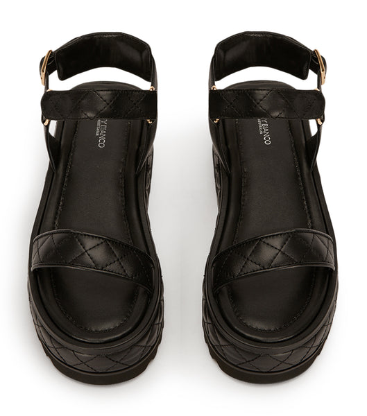 Black Tony Bianco Zahara Black Nappa 6cm Flat Sandals | ILXBR36232