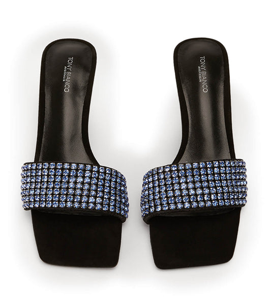 Blue / Black Tony Bianco Amos Blue Crystal/Black Suede 6.5cm Stiletto Heels | BILSO14103