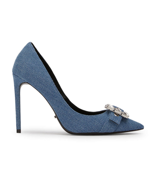 Blue Tony Bianco Abbey Washed Denim 10.5cm Court Shoes | ILEGJ33778