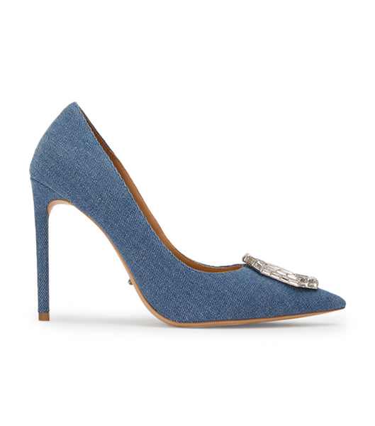 Blue Tony Bianco Alison Washed Denim 10.5cm Court Shoes | MILHR97163