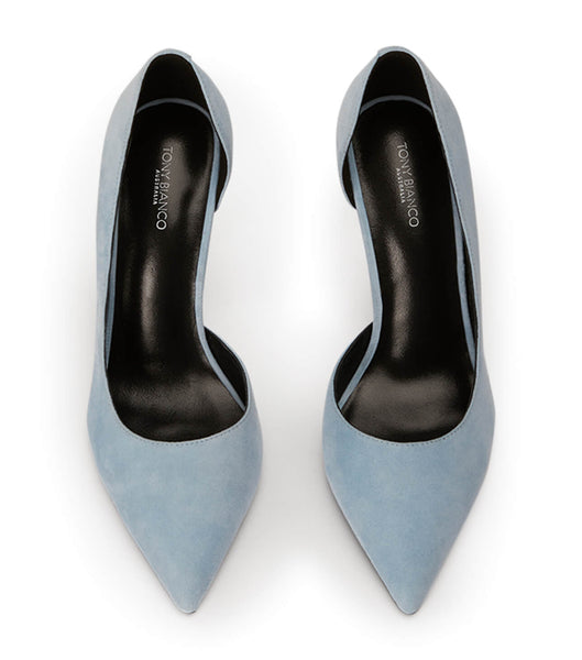 Blue Tony Bianco Alyx Sky Suede 10.5cm Court Shoes | XILGW39596