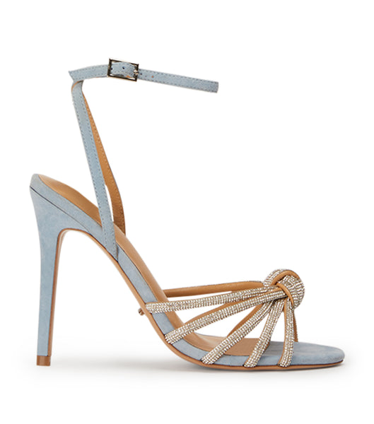 Blue Tony Bianco Kyla Sky Suede 11cm Strappy Heels | ILCVG53099