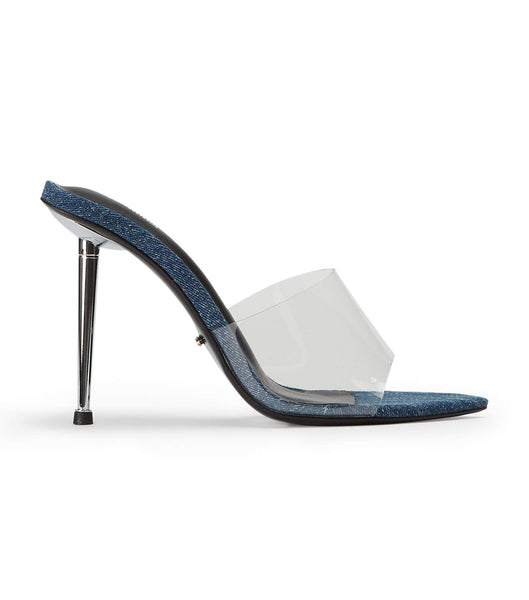 Blue Tony Bianco Mylo Clear Vinylite/Blue Denim 10.5cm Stiletto Heels | UILND80929