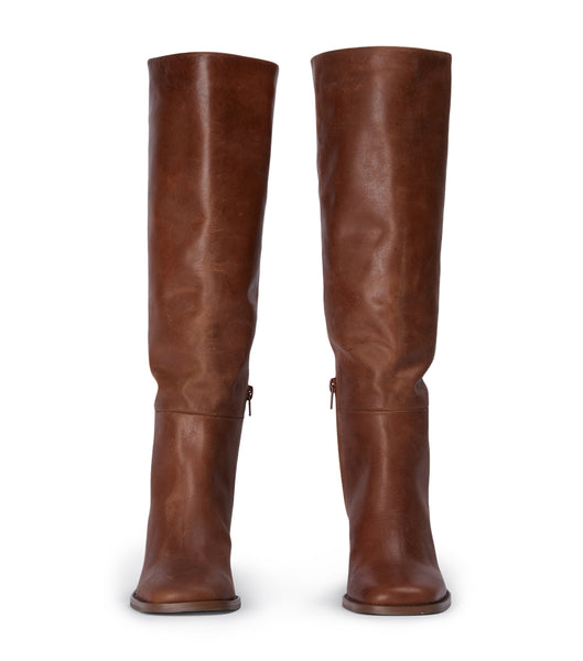 Brown Tony Bianco Asher Cognac 8.5cm Heeled Boots | XILBH28974