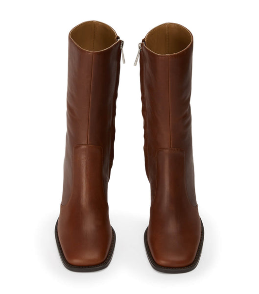 Brown Tony Bianco Atlanta Cognac 8.5cm Heeled Boots | SILVO46129