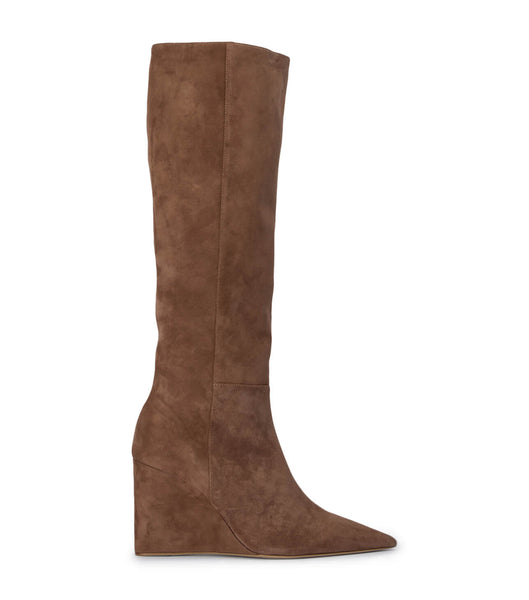 Brown Tony Bianco Drake Saddle Suede 9.5cm Heeled Boots | BILSD77250